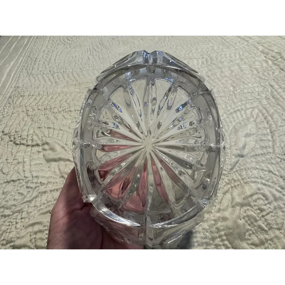 Vintage Crystal Bowel Dish with Silver Tone Handle Basket